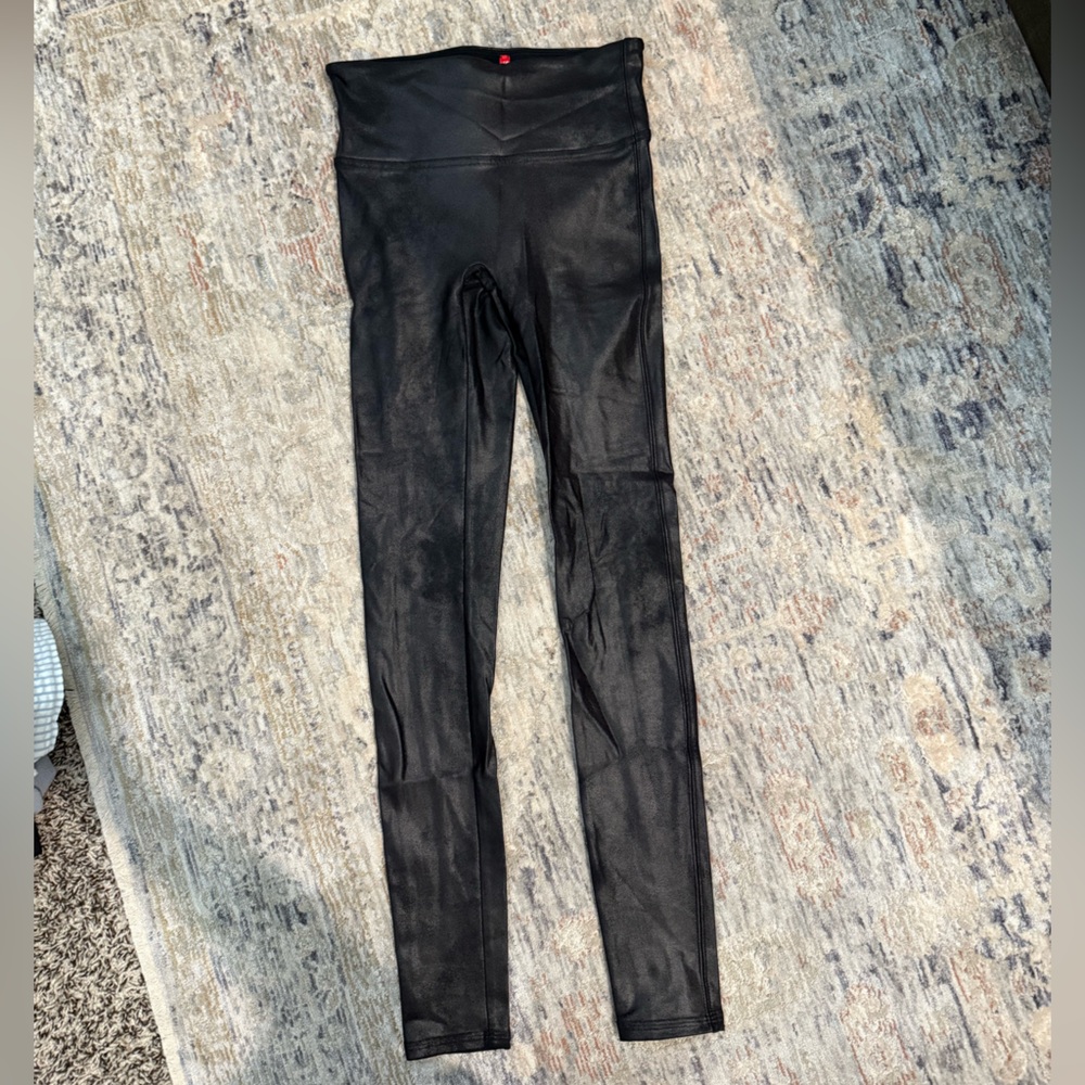 SPANX Black Faux Leather Leggings